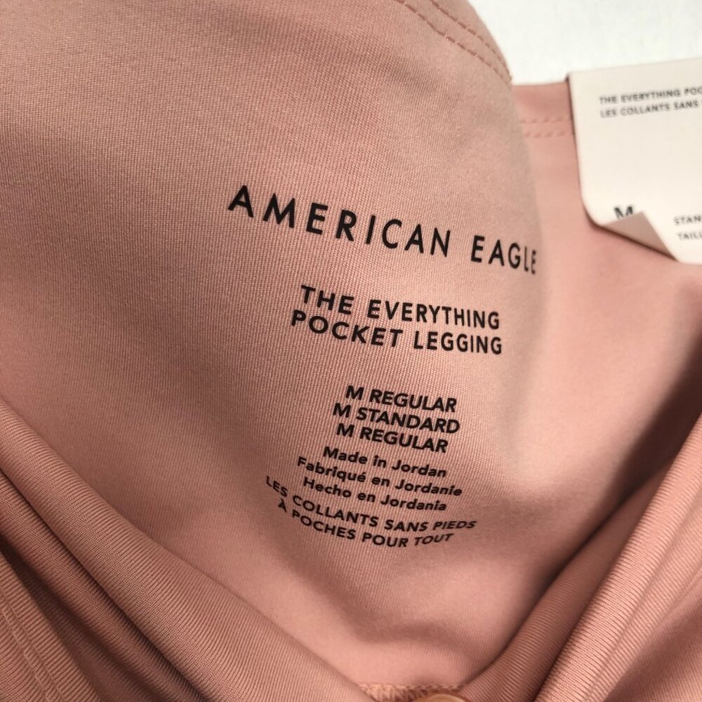 American Eagle Everything Pocket Leggings Womens Medium Highest Rise Dusty Rose - Picture 7 of 9